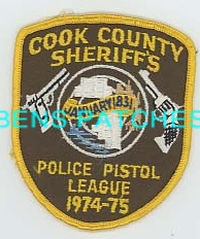 ILLINOIS,A,COOK COUNTY SHERIFF POLICE PISTOL LEAGUE 1974 1975 1